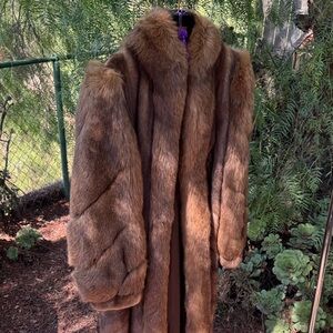 Luxurious Brown Fur Maxi Coat